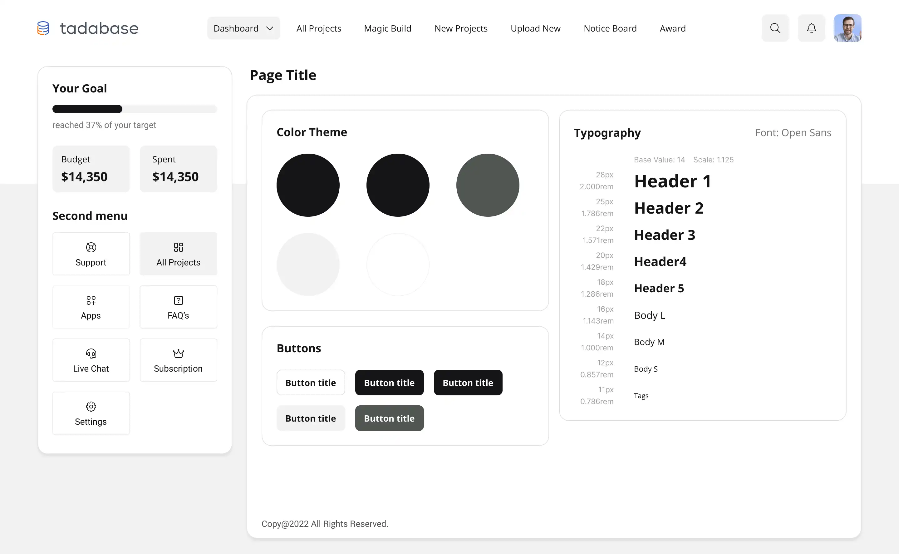 Customizable Layouts Dual Tone Tadabase
