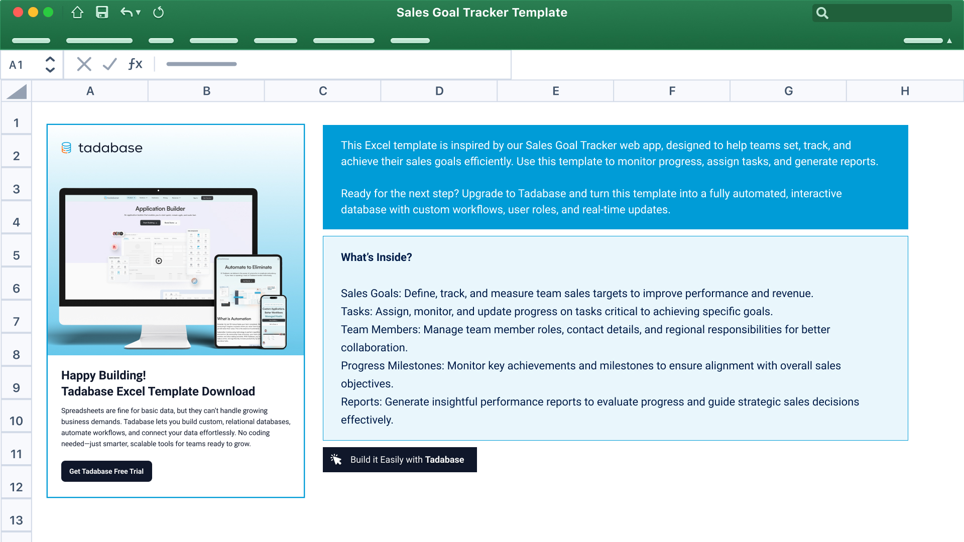 Sales Goal Tracker Spreadsheet Template