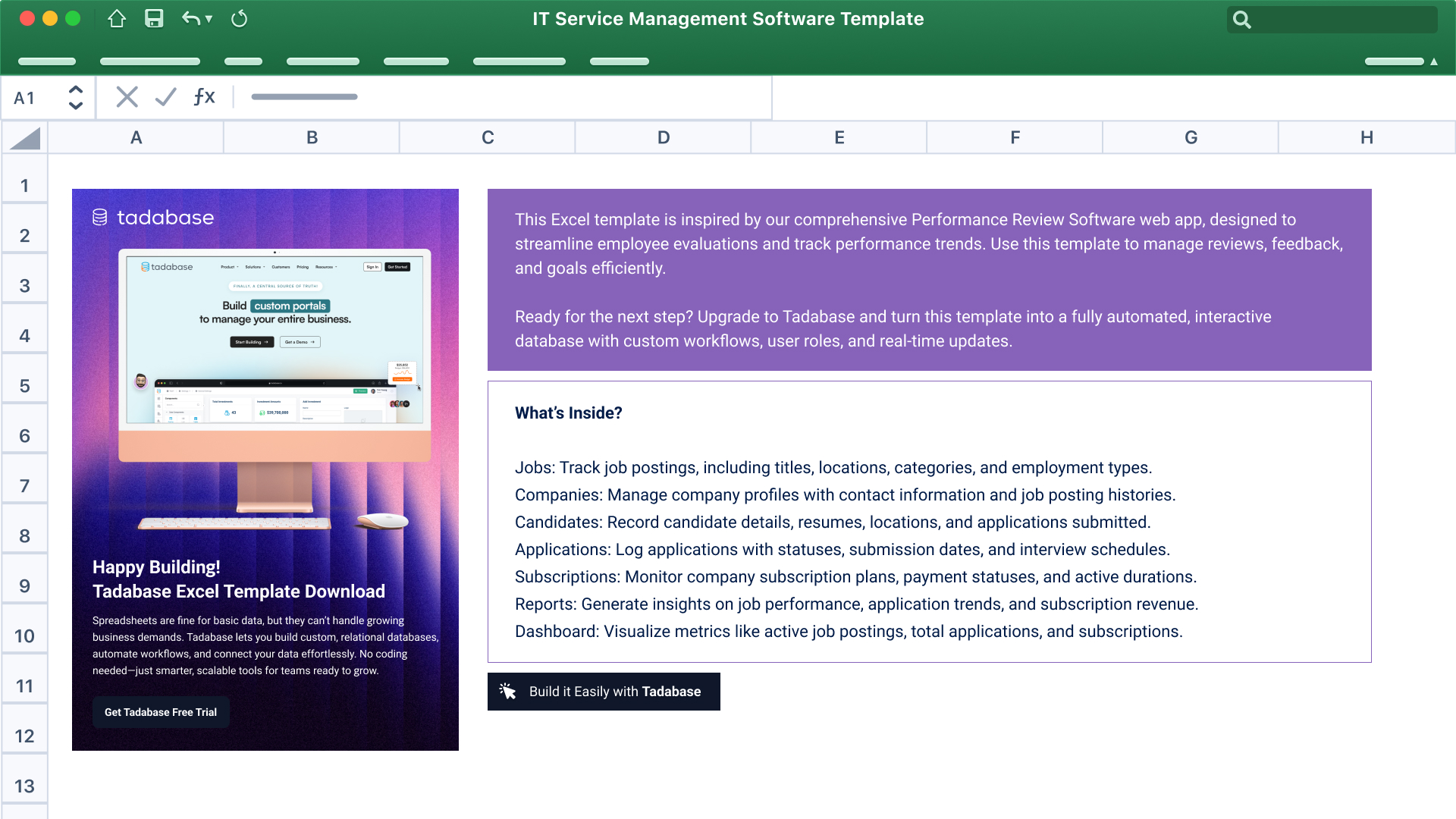 IT Service Management Spreadsheet Template