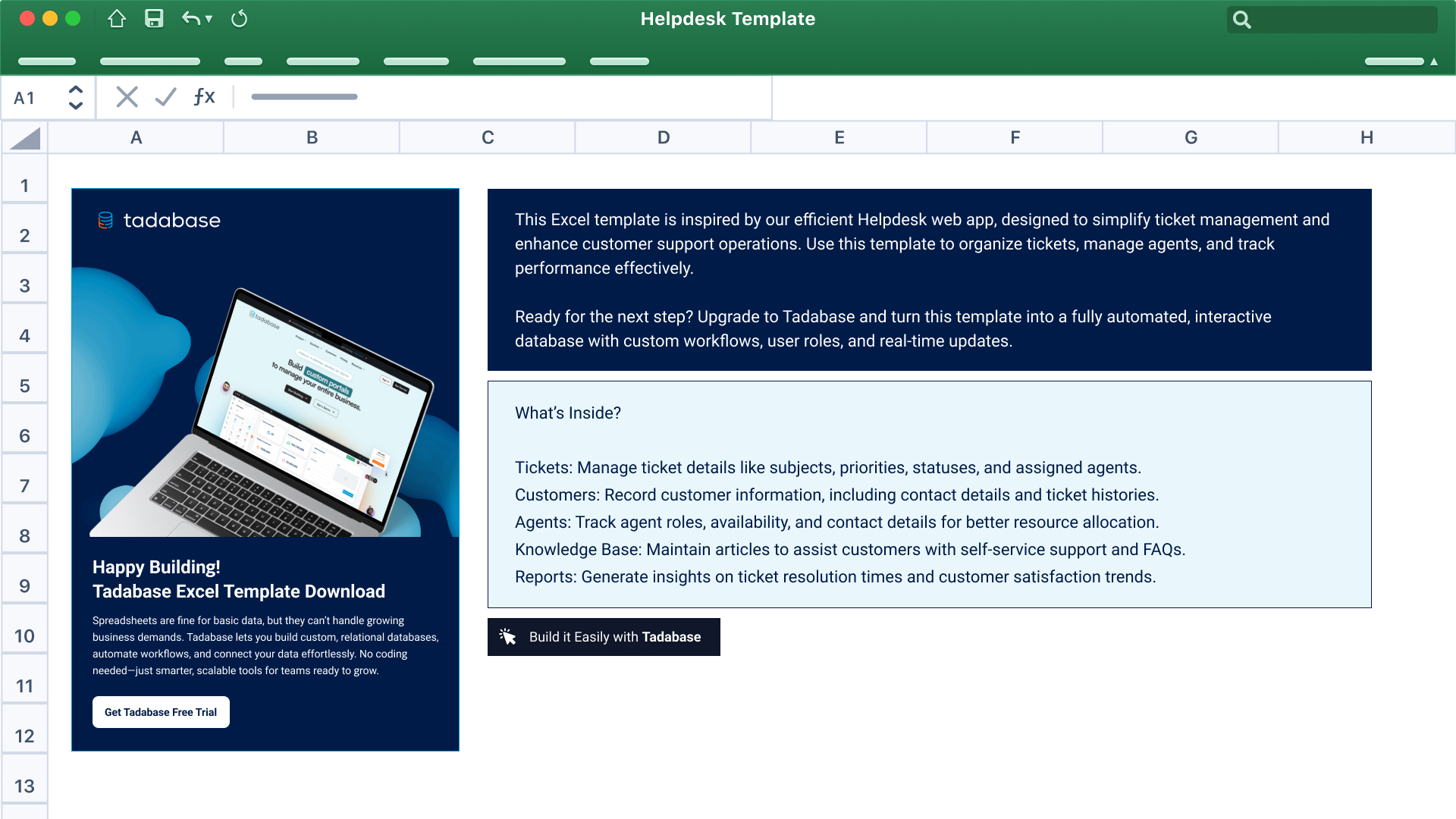 Helpdesk Spreadsheet Template