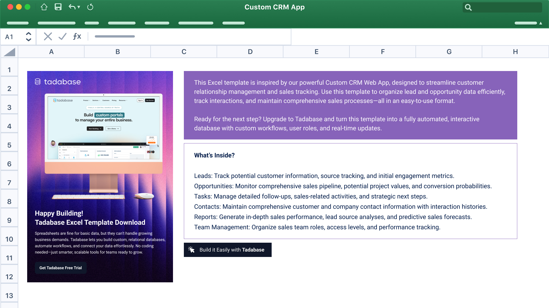 Custom CRM Spreadsheet Template