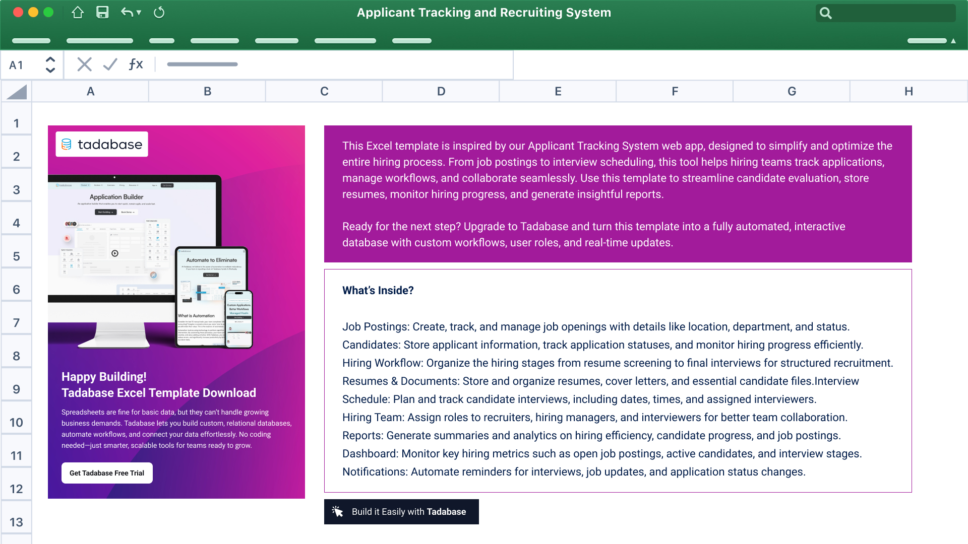 Applicant Tracking Spreadsheet Template