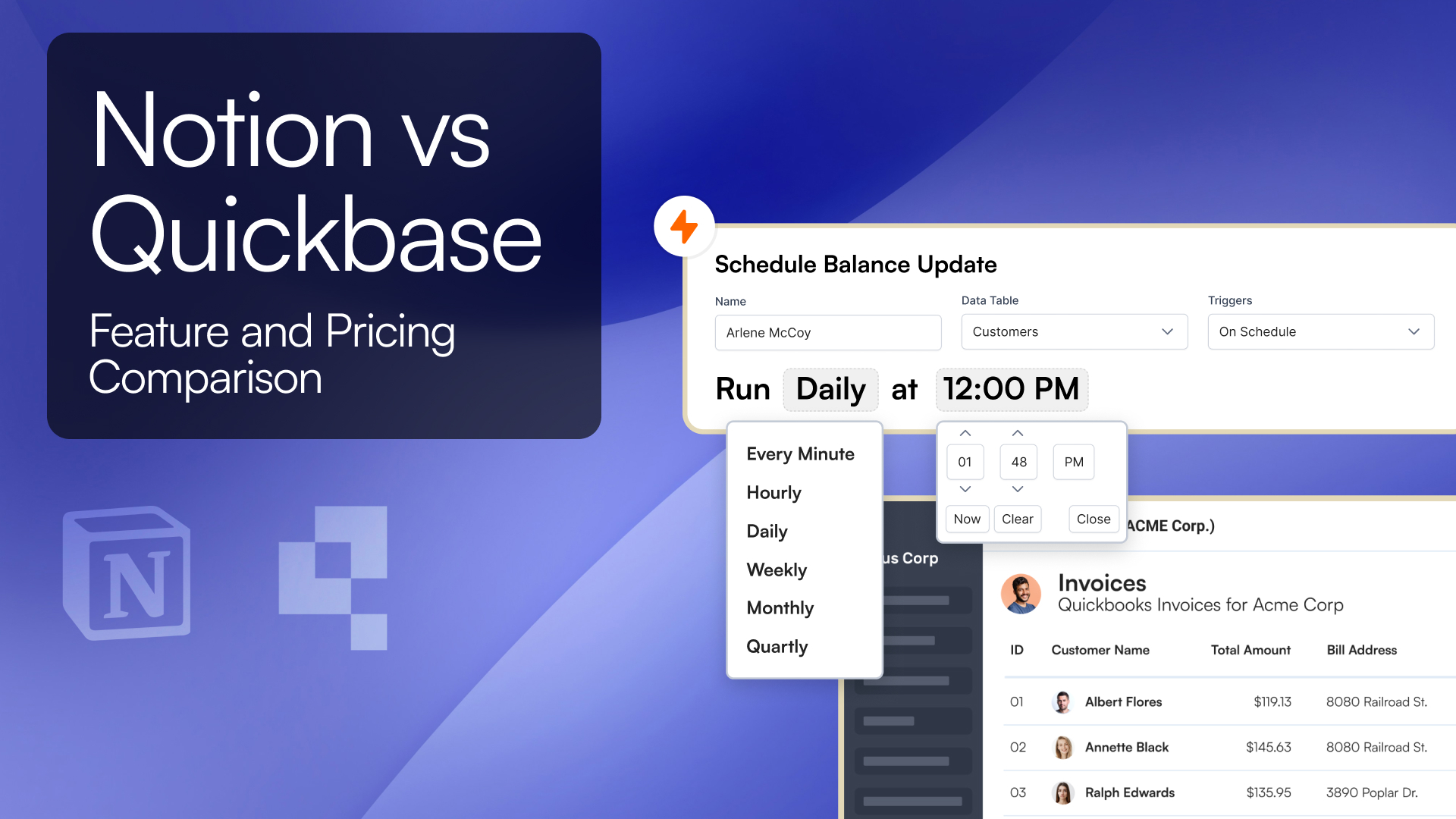 Notion vs Quickbase: Feature & Pricing Comparison