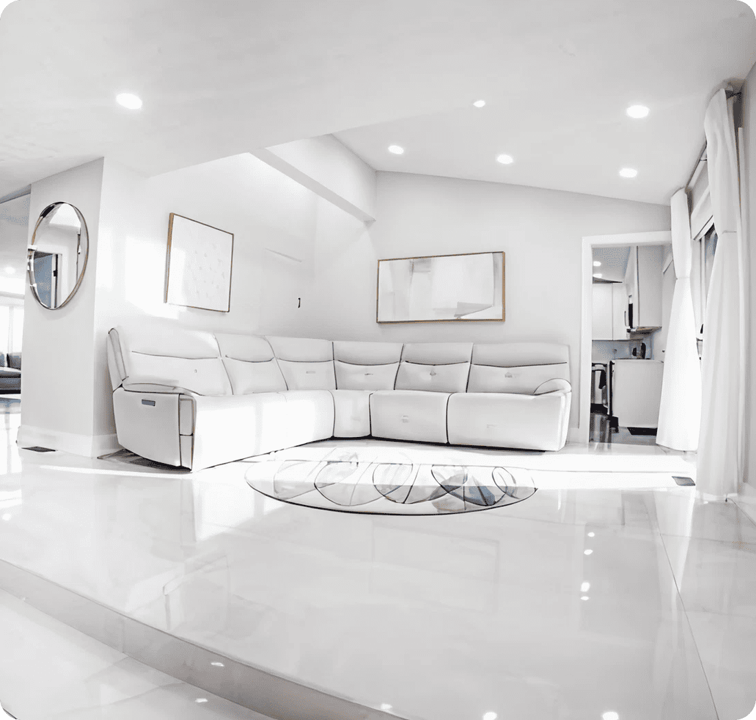 Multiple cozy lounge spaces